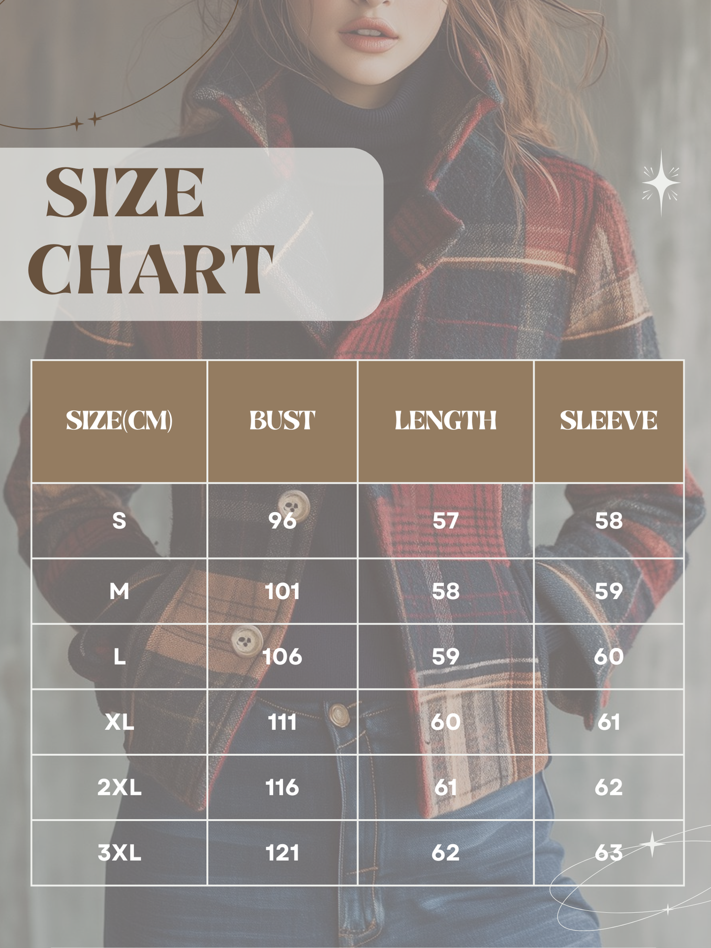 Damen Jacke Taillierte Passform Karo Muster