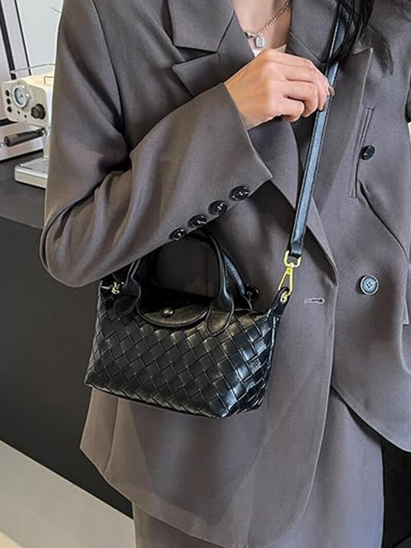 Geflochtene Damen-Mini-Tasche Kunstleder