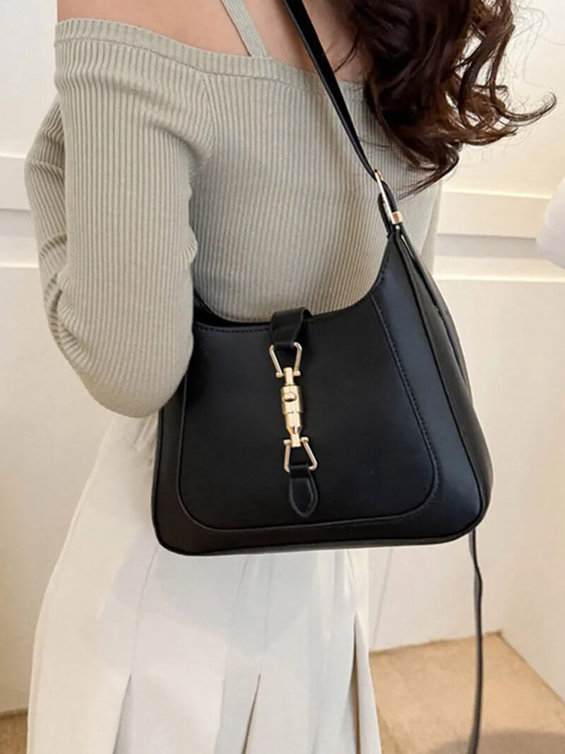 Dellina Damen Schultertasche Kunstleder Elegant