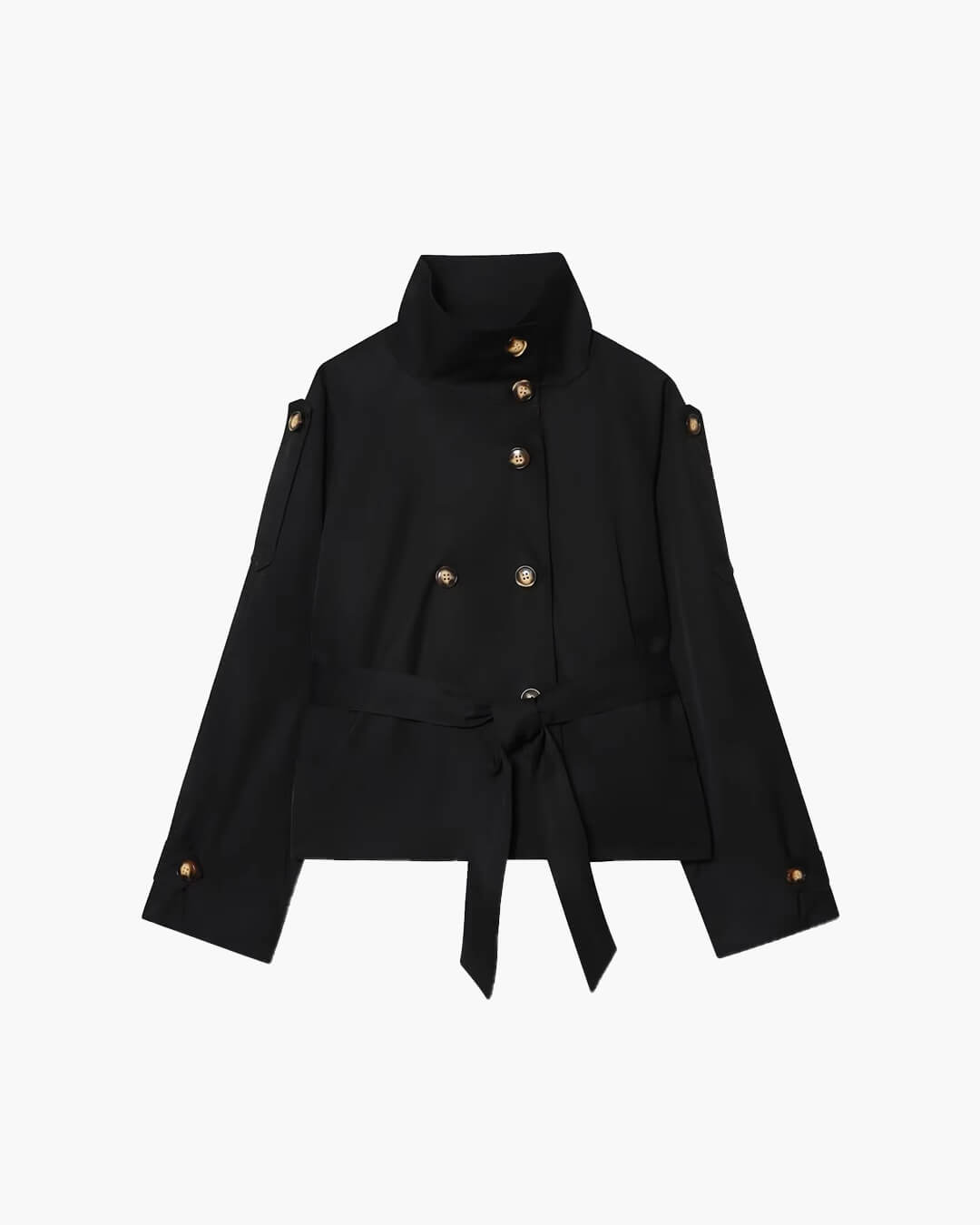 Damen Kurzer Winter-Trenchcoat mit Gürtel
