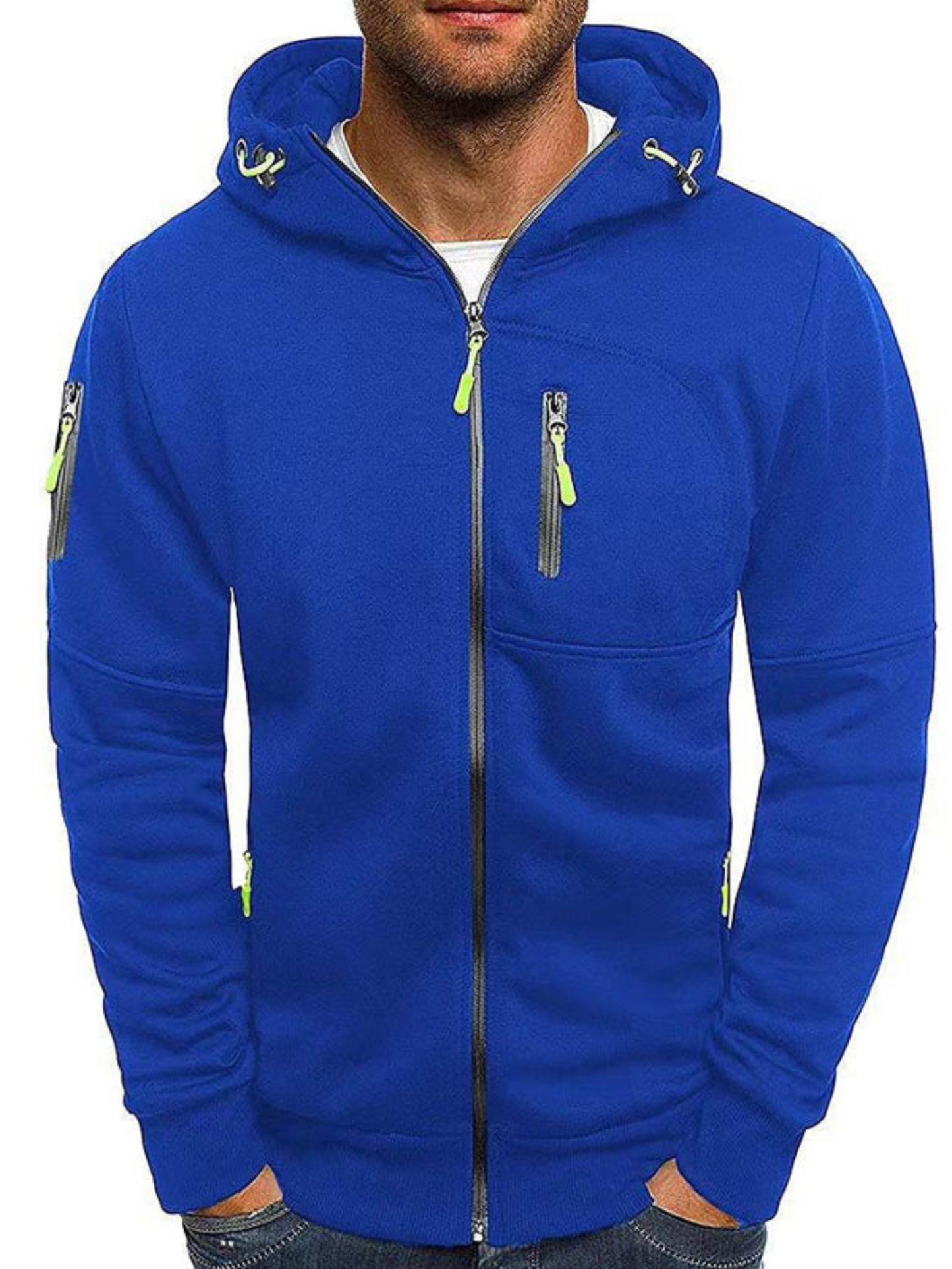 Herren Sportjacke Slim Fit Kapuze Leichtgewichtig