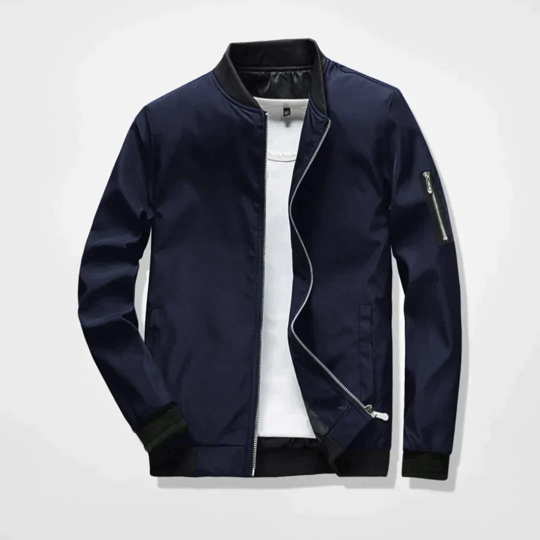 Spring Jacket - Leichte Bomberjacke mit Reißverschluss für Herren-Dunkelblau-M-Chaps Herrenmode