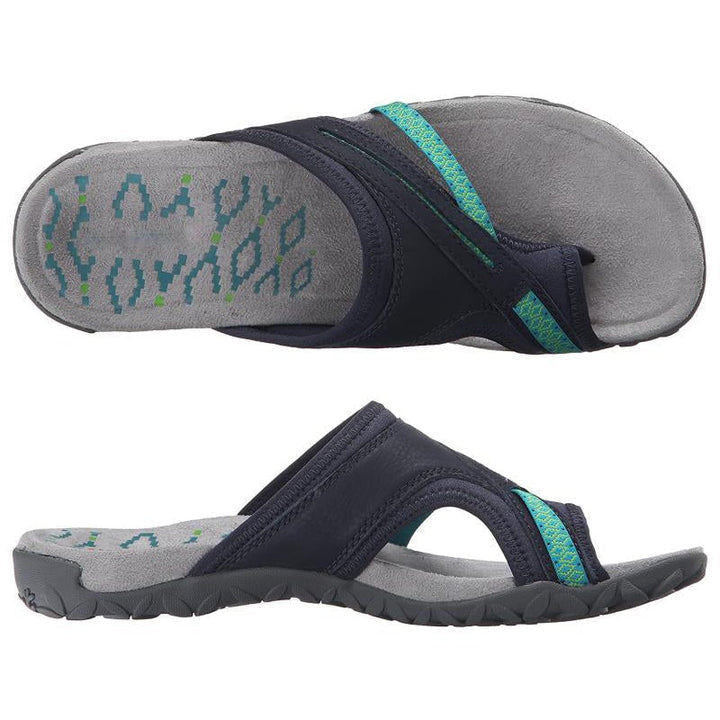 Bequeme Damen Pantoletten Sommer Sandalen Leder