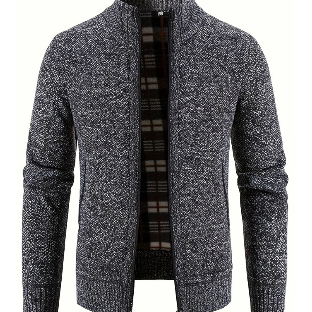 Herren Strickweste Offene Front Klare Struktur