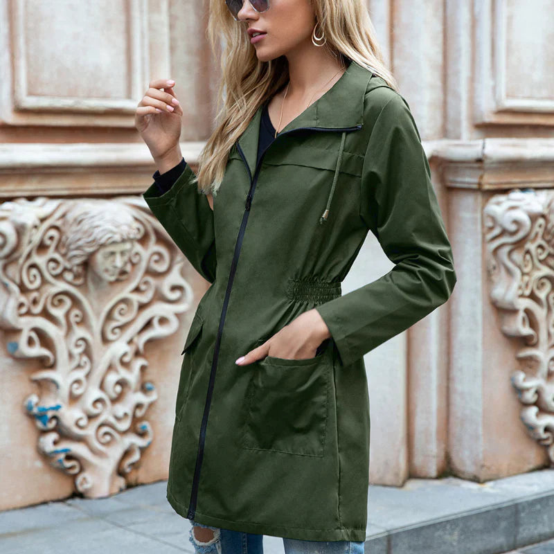 Damen Outdoorjacke Lange Modische Waterproof