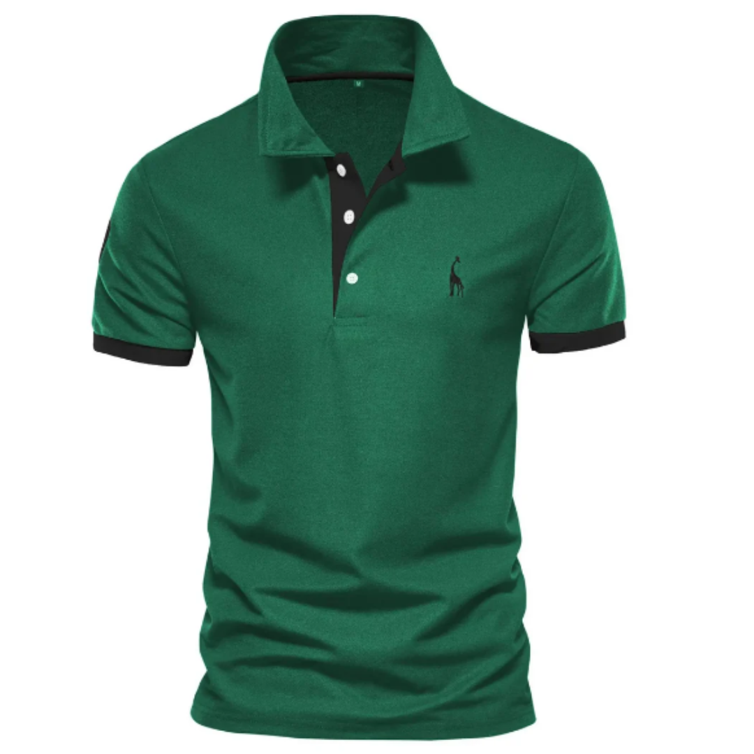 Herren Kurzarm Polo-Shirt Kontrastbesatz