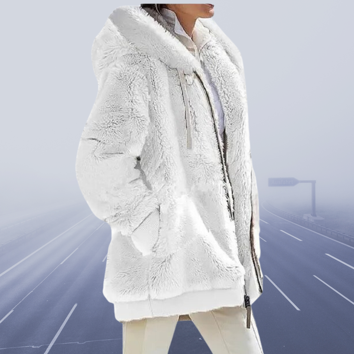Norvielle Damen Fleece-Hoodie Lässig Grau