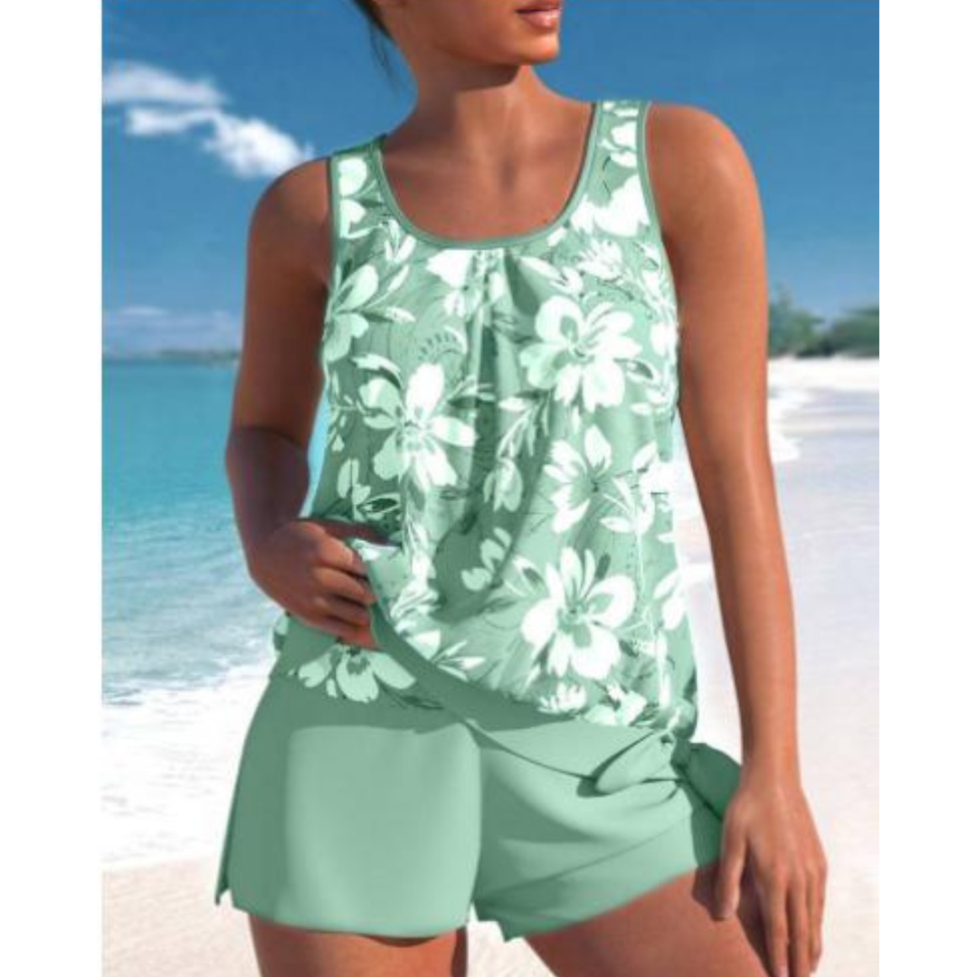 Damen Tankini Florale Badeanzug
