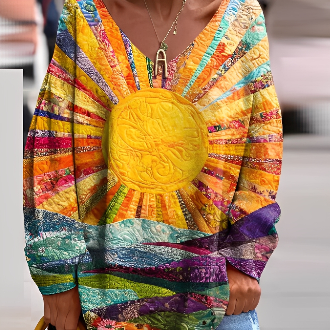 Damen Bluse Bunt Farben Baumwolle