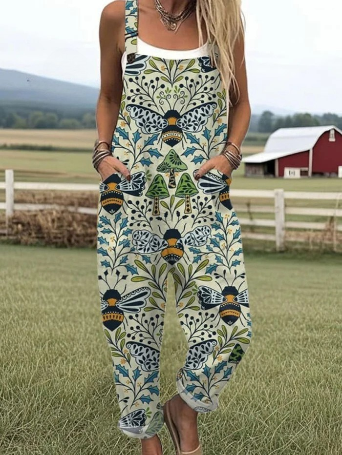 Leichte Damen Jumpsuit Vintage-Style