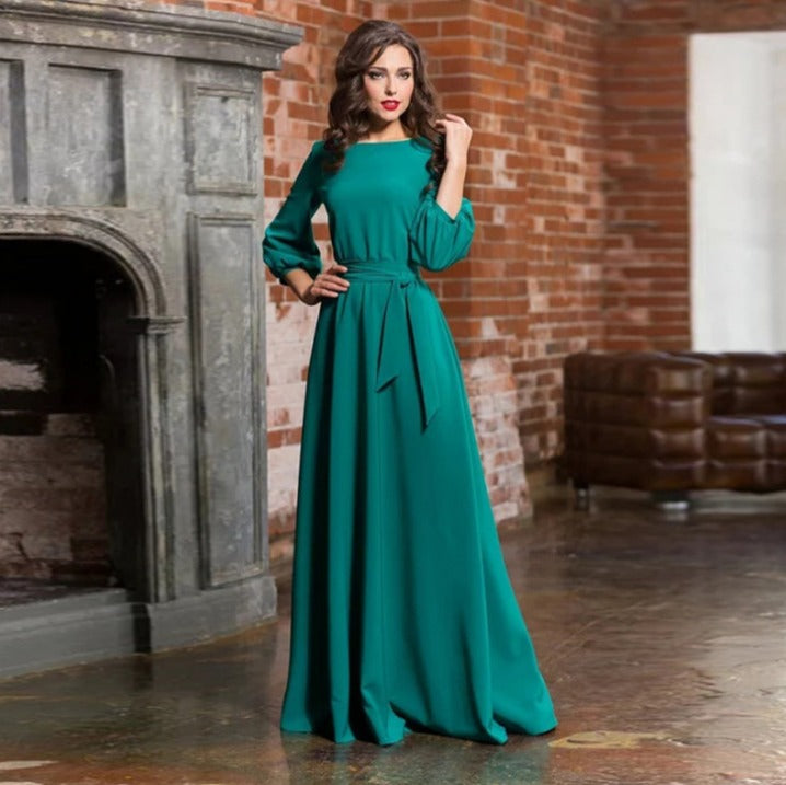 Damen Maxikleid Hochzeitsgäste Fließende Ärmel