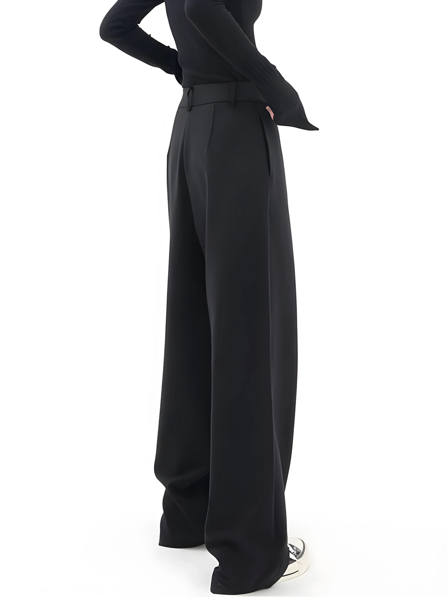 Damen Hosen Weite Beinform Asymmetrisch Elegant