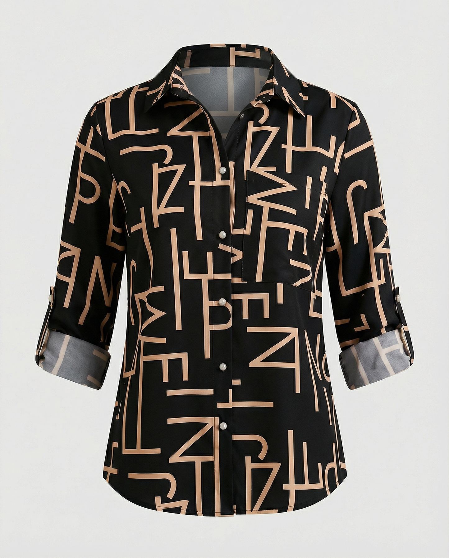 Norvielle Damen Bluse mit Umlegekragen
