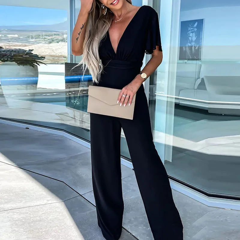 Damen V-Ausschnitt Jumpsuit Jane