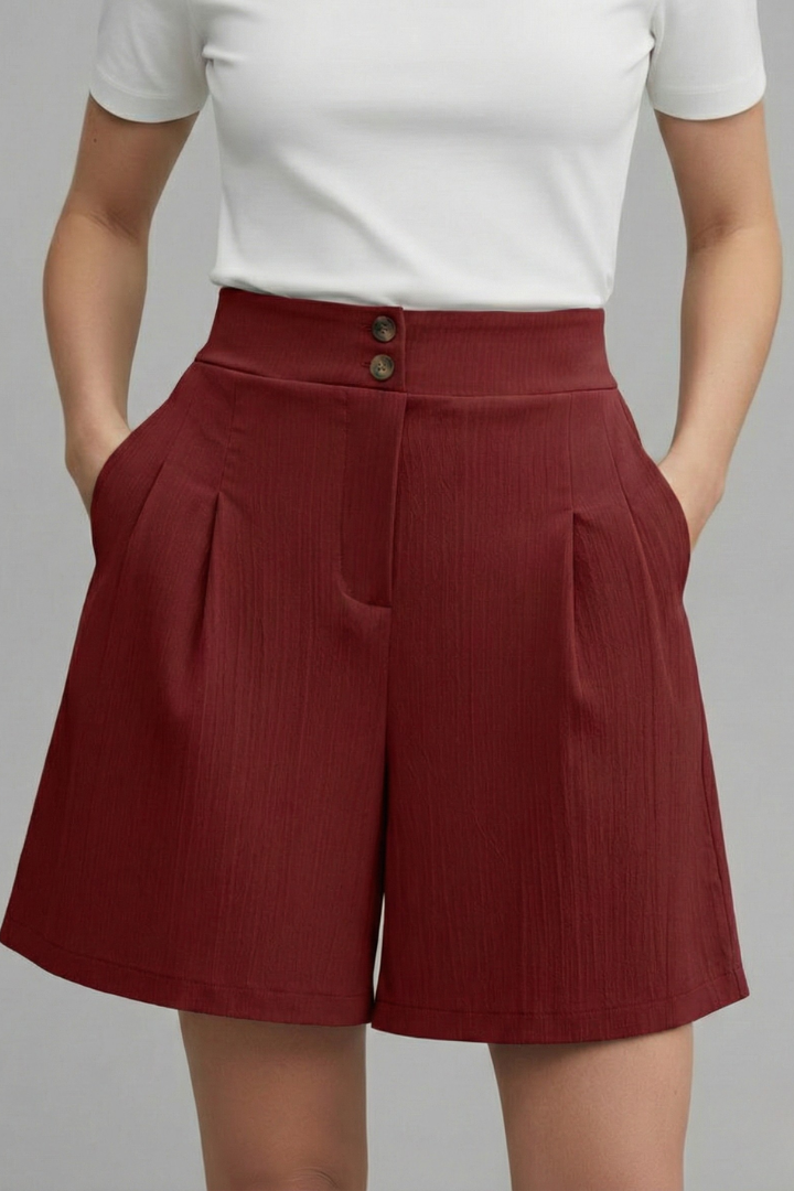 Damen Highwaist Shorts Weites Bein