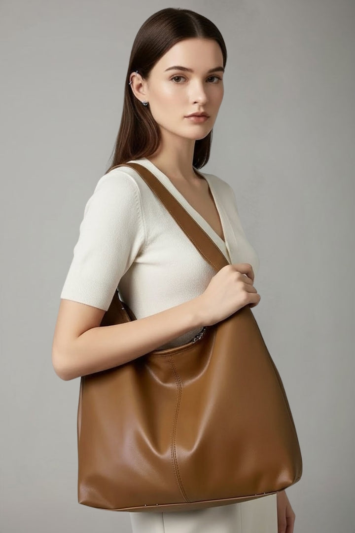 Damen Klassische Tote Tasche Kunstleder Große Innentasche