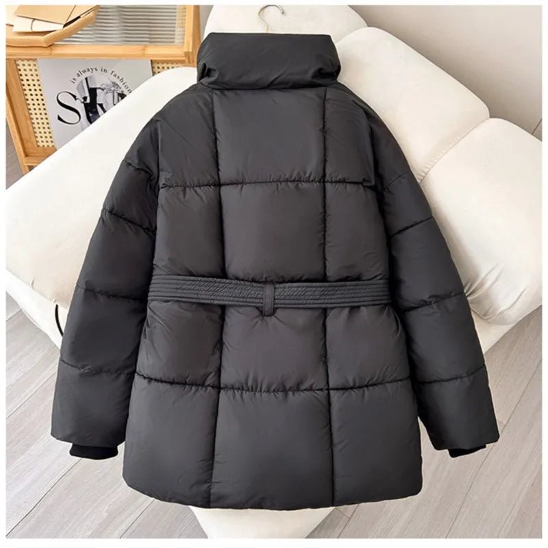 Damen Winter-Steppmantel mit Gürtel
