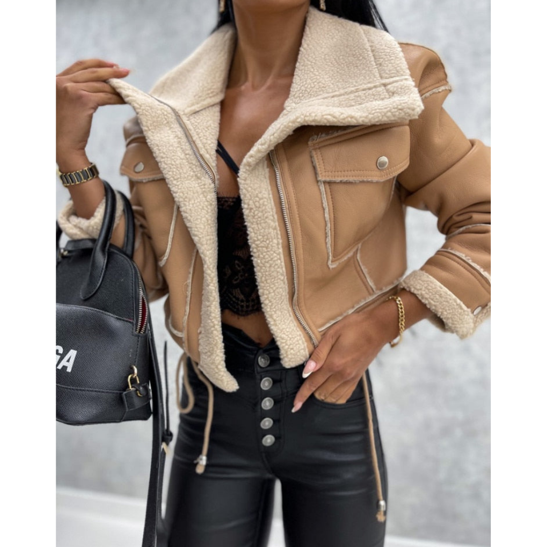 Damen Winterjacke Kurz Warm Trendig