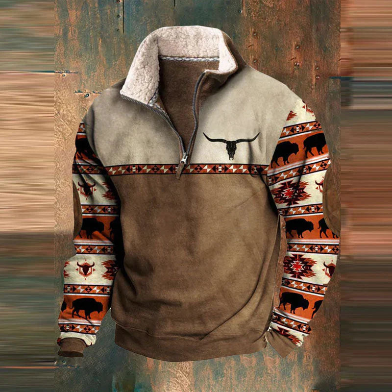 Herren Sweatshirt Zip-Up Reguläre Passform