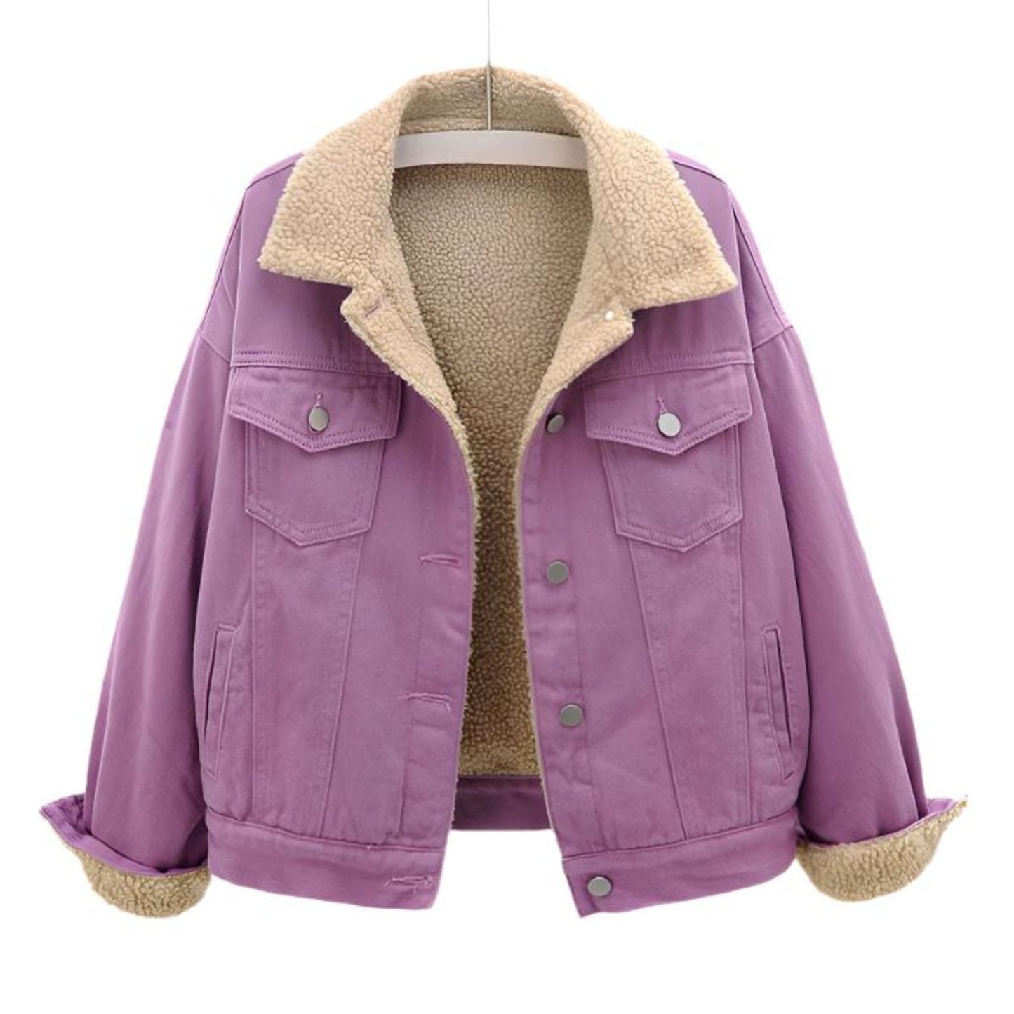 Damen Winterjacke mit Knöpfen Schwarz - Norvielle