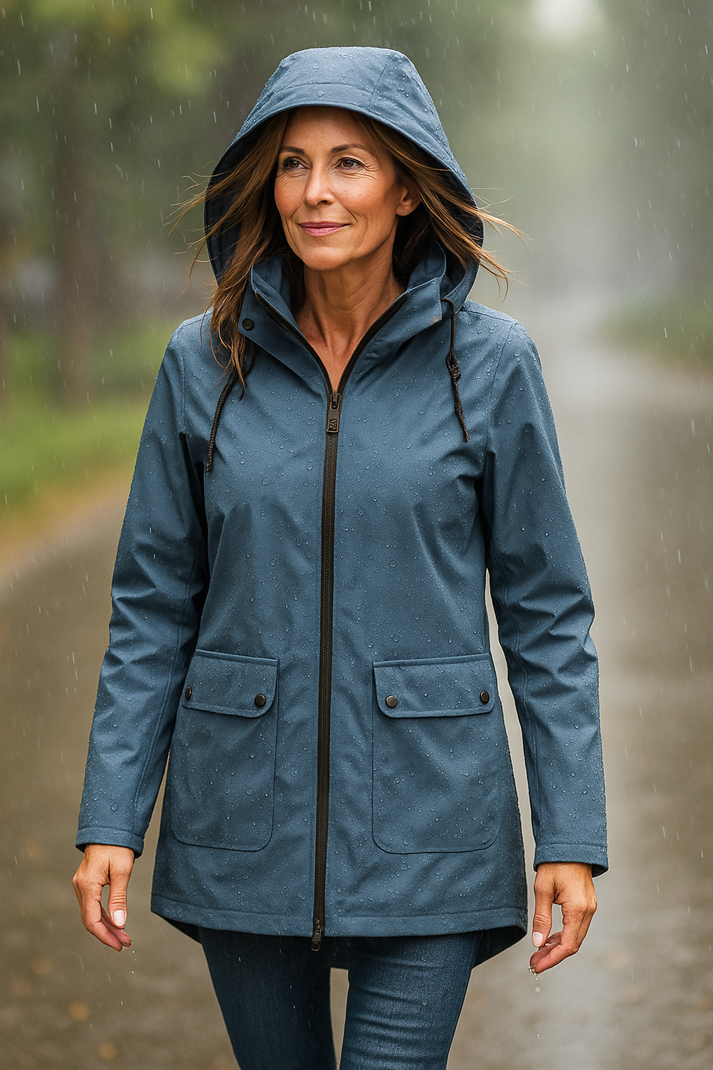 Aryln Damen Wasserdichte Regenjacke