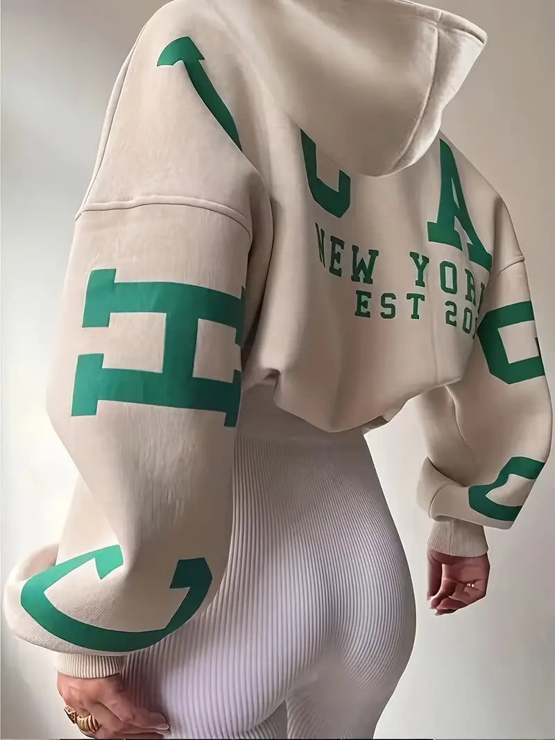 Übergroßer Damen Langarm-Hoodie Großformat