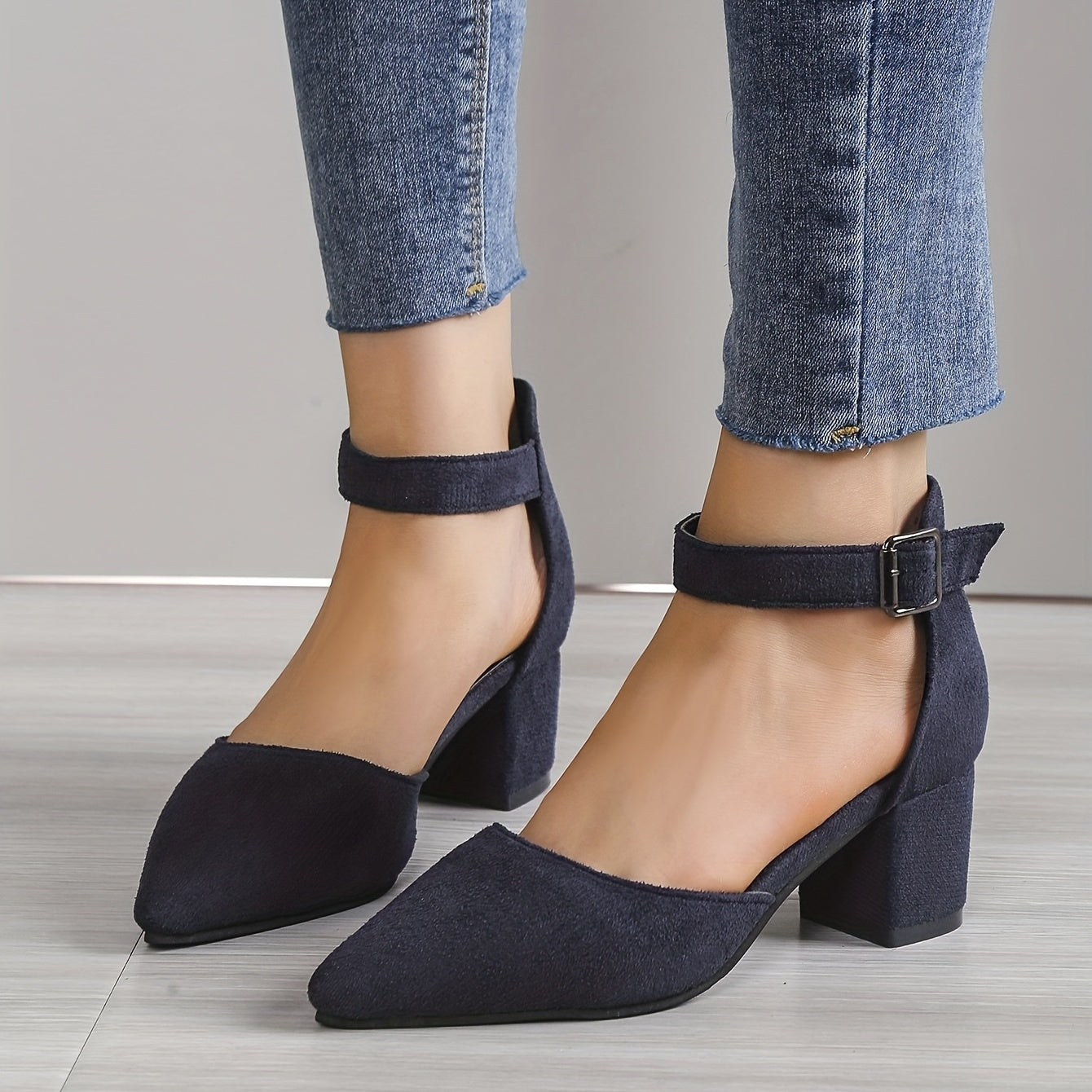 Damen Sandalen Blockabsatz Schnürung Knöchelriemen