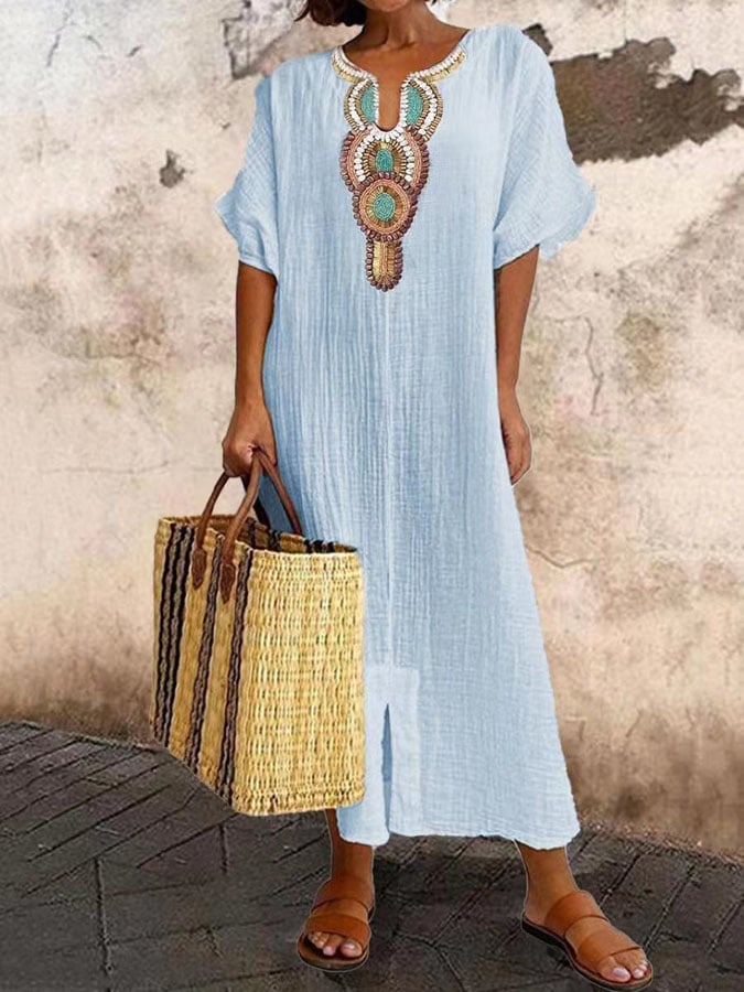 Norvielle Damen Kaftan-Kleid