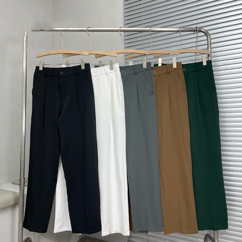 Herren Sommerhose Bundfalten Lockere Passform