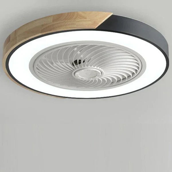 Skandinavische LED Deckenleuchte mit Ventilator Weiss