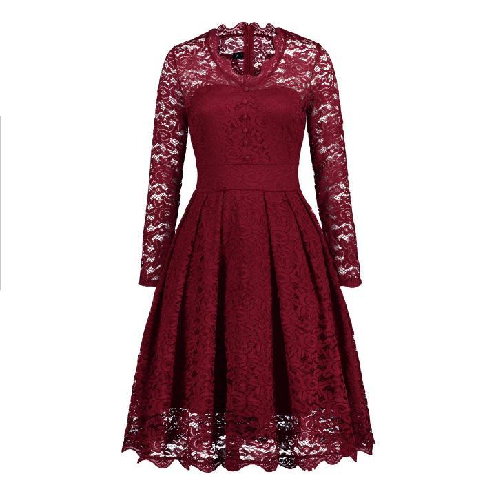 Norvielle Damen Knopfkleid mit Ärmeln und Schnürung