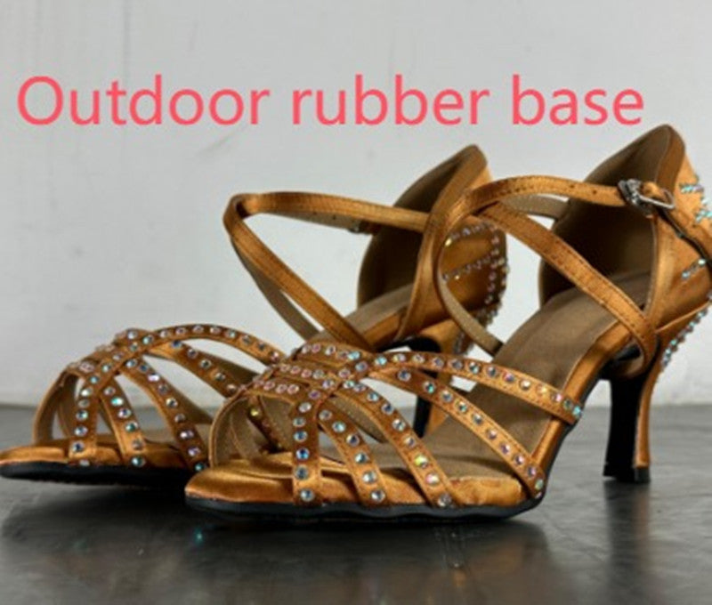 Damen High Heels Tanzschuhe Latintanz Schuhe mit Diamantoptik