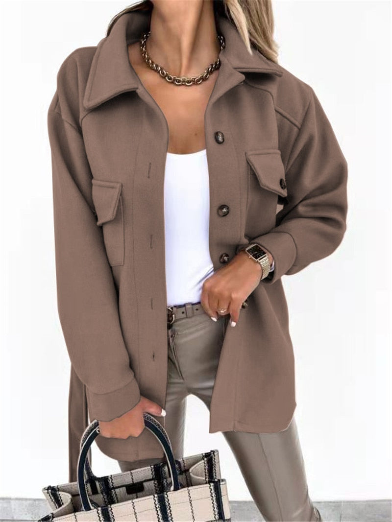 Norvielle Damen Oversized-Jacke Bequem