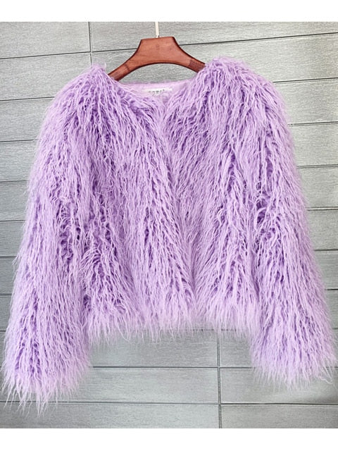 Norvielle Herren Kunstpelzmantel Warm Elegant