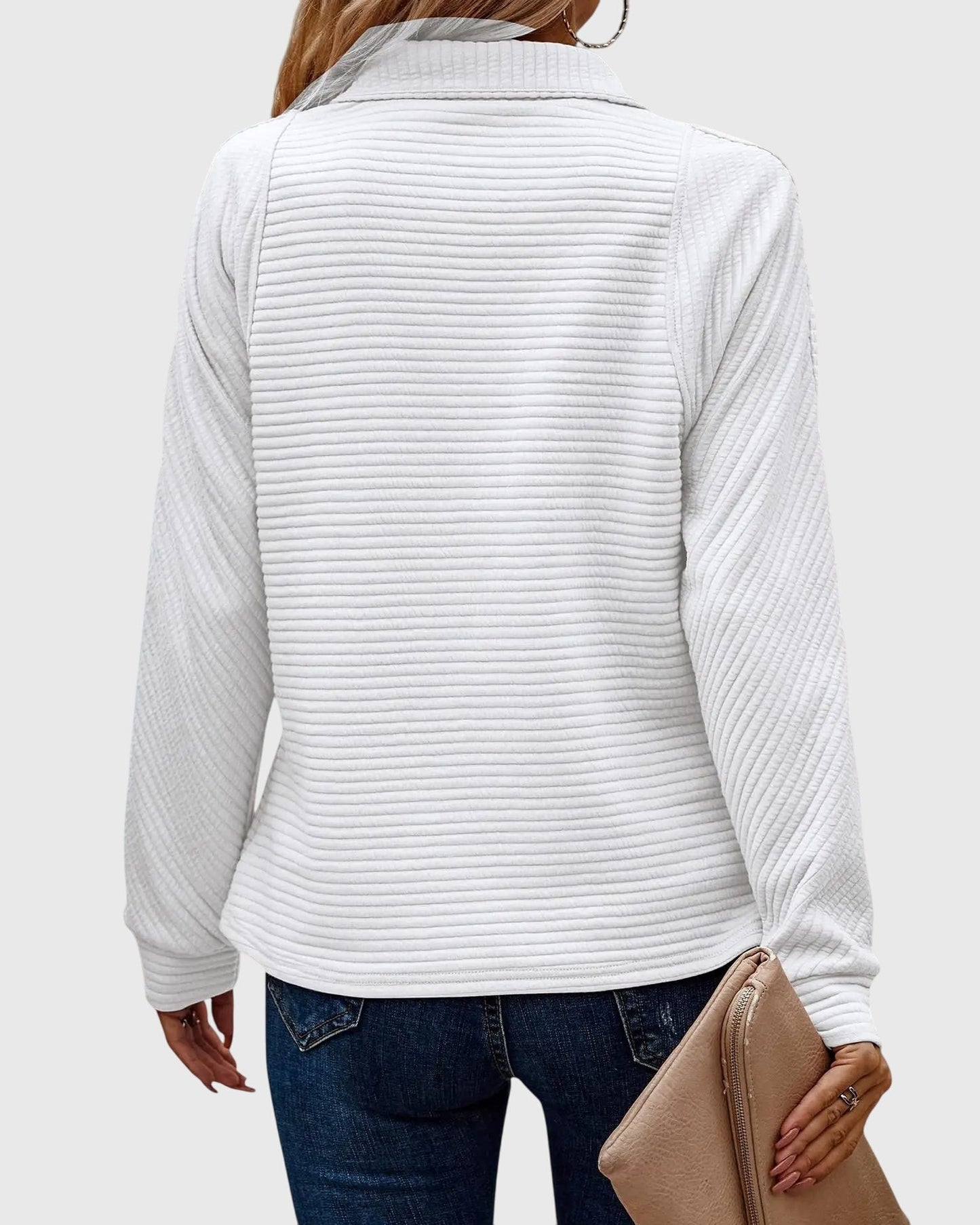 Damen Langarm-Pullover Lässig Reißverschluss