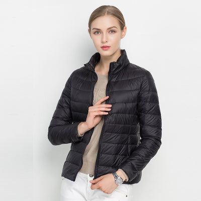 Damen Steppmantel Kurz Warm Beige