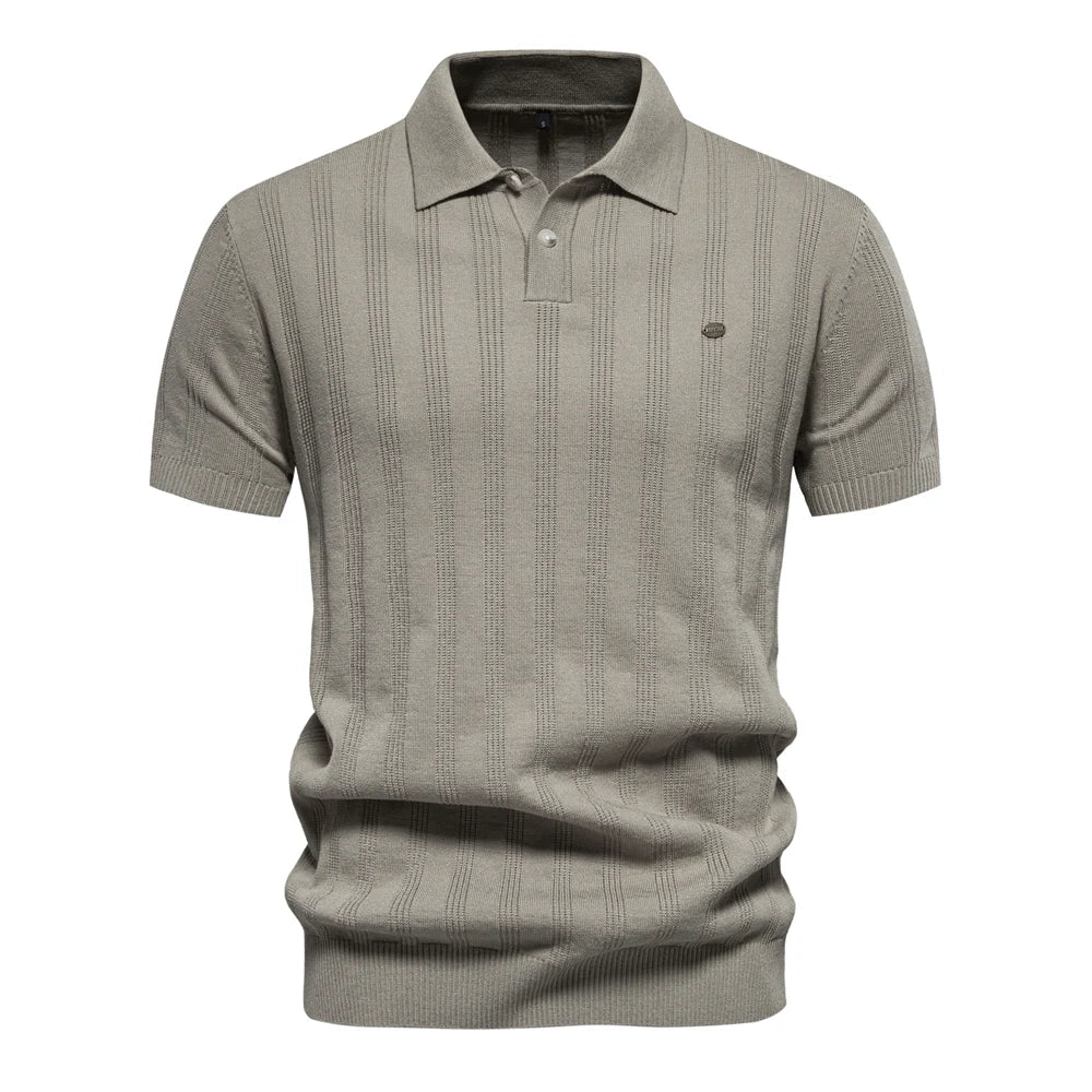 Benles Herren Poloshirt Gestrickt Streifen