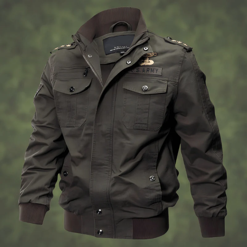 Harrington Herren Bomberjacke Regular Fit mit Taschen Militärdesign