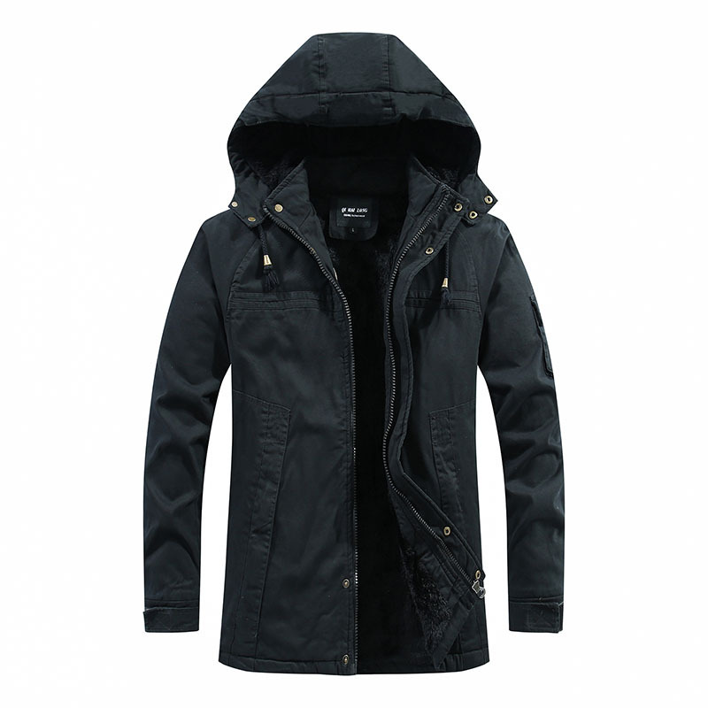 Herren Winterjacke Kapuze Sherpa-Futter Relaxed Fit