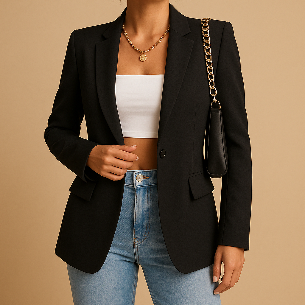 Damen Blazerjacke Gerade Form