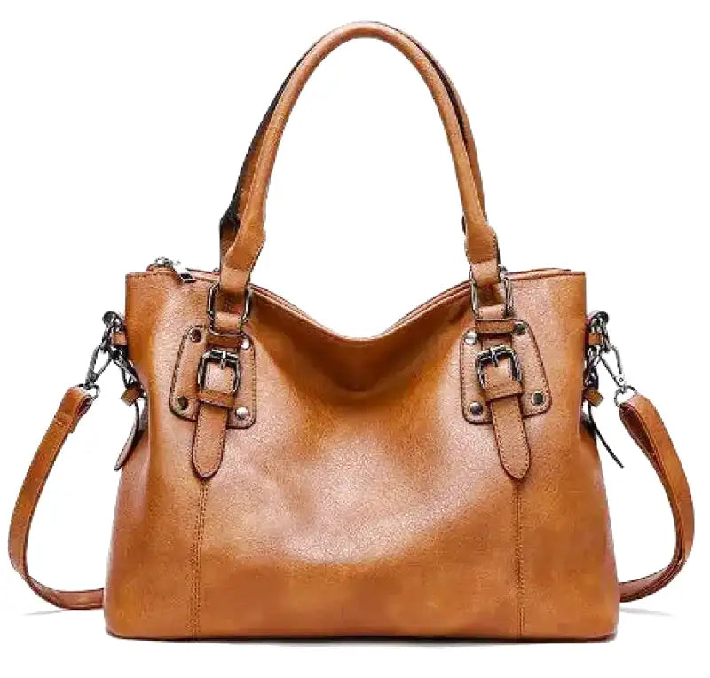 Große Damenhandtasche Weiches Material Schulterriemen