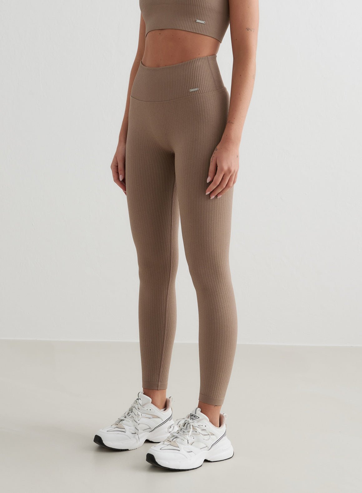 Noa Damen Leggings Nahtlos Gerippt