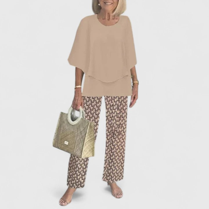 Damen Zweiteiler Hosen Set Bedruckt