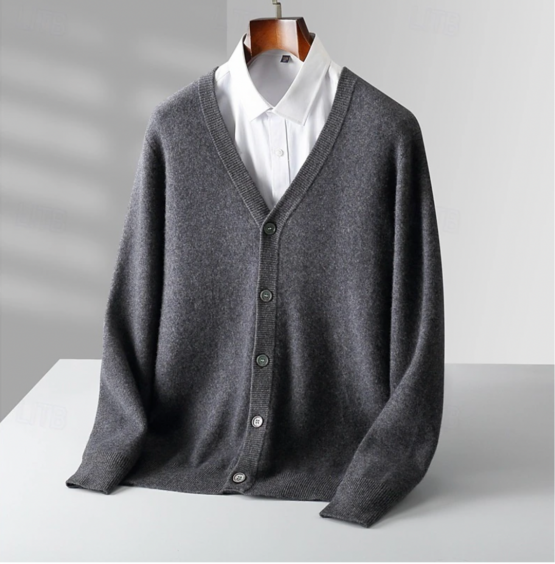 Herren Cardigan Klassisch V-Ausschnitt