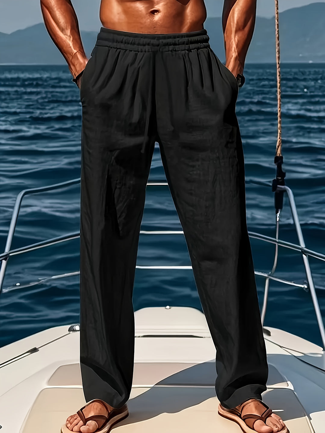 Herrenhose Atmungsaktiv Lässig Komforthose mit Verstellbarem Bund