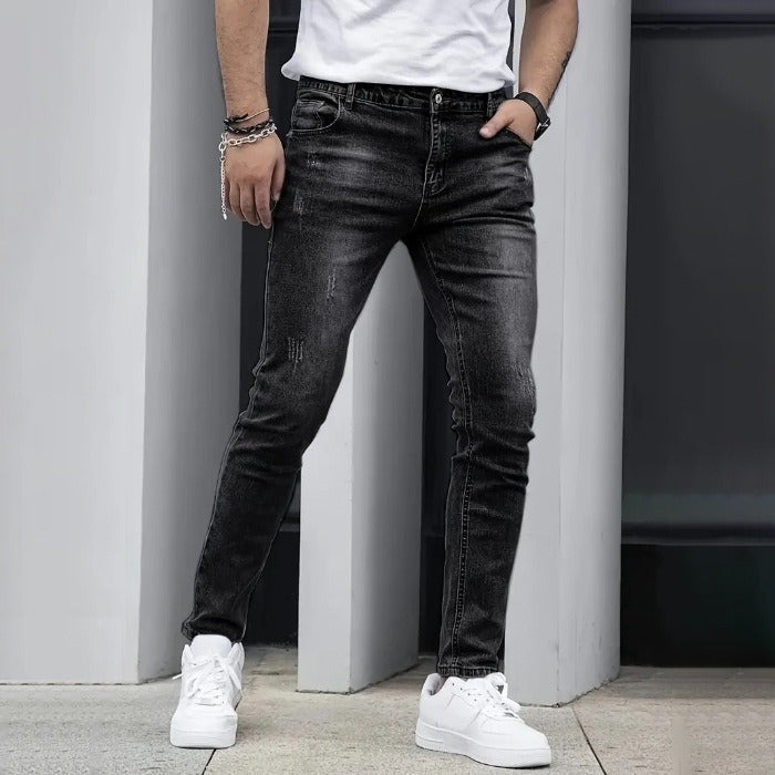 Herren Jeanshose Flare Mittlerer Stretch Denim Klassisch