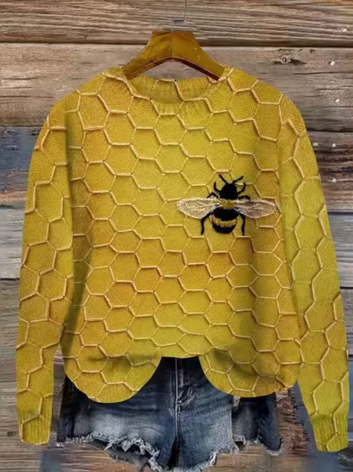Norvielle Damen Gestrickter Pullover 3D-Druck