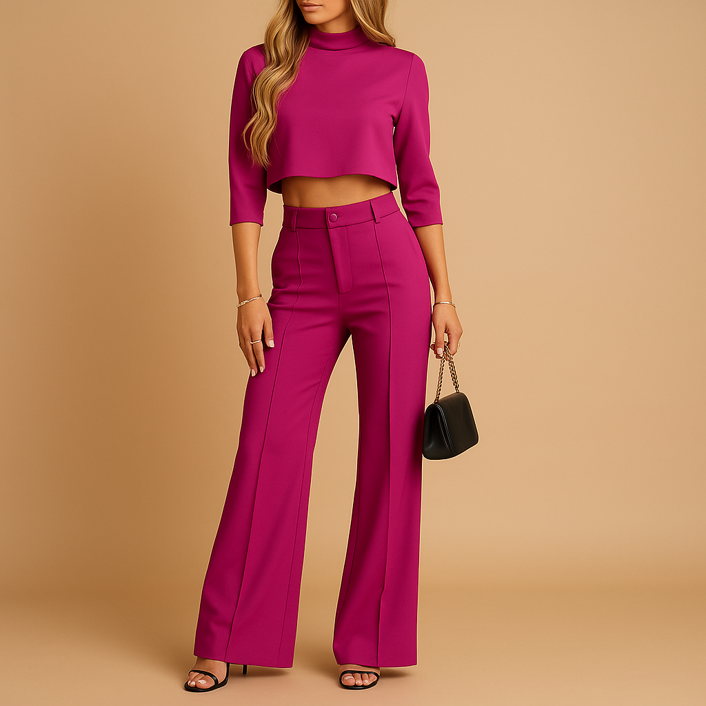 Damen Cropped und Hose Elastisch Herbstlich