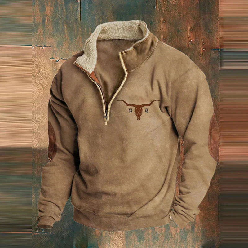 Herren Strickjacke Halb-Reißverschluss Tribal-Muster Komfortable