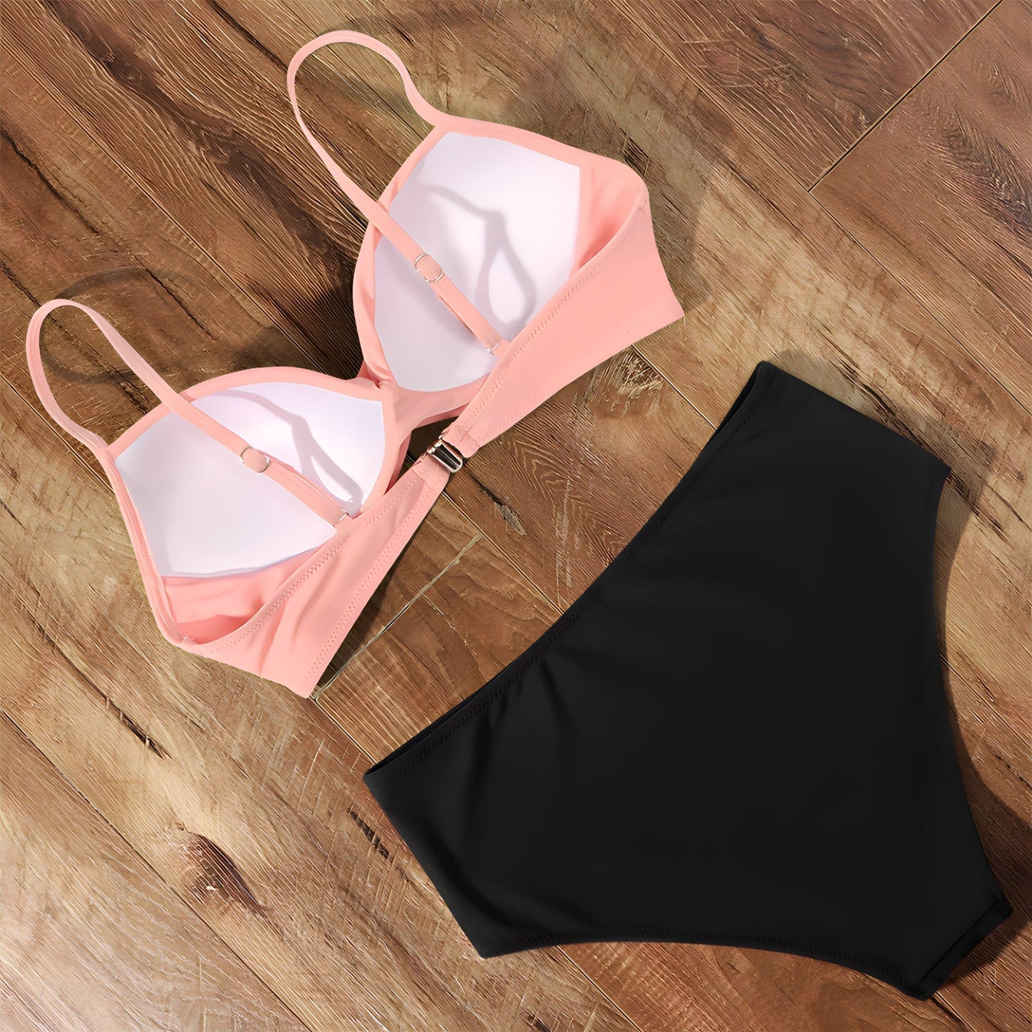 Damen Hochtailliertes Bikini-Set Push-Up